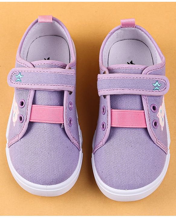 Cute Walk by Babyhug Casual Shoes with Velcro Closure & Kitty Print - Pink