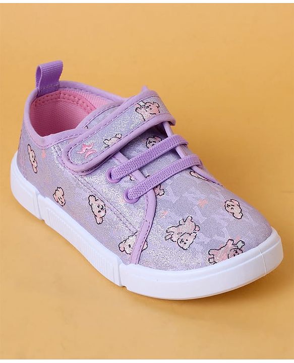 Cute Walk by Babyhug Casual Shoes With Velcro Closure & Animal Print - Purple