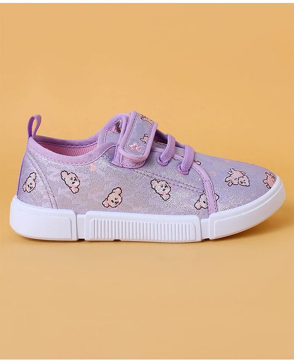 Cute Walk by Babyhug Casual Shoes With Velcro Closure & Animal Print - Purple