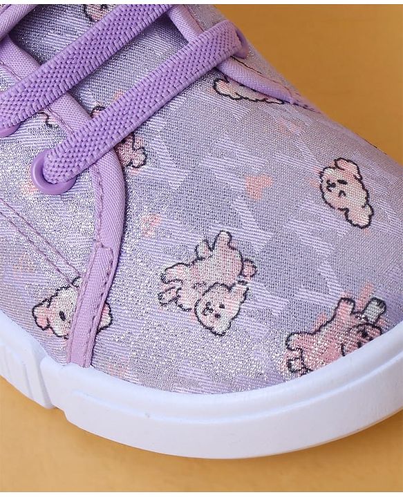Cute Walk by Babyhug Casual Shoes With Velcro Closure & Animal Print - Purple