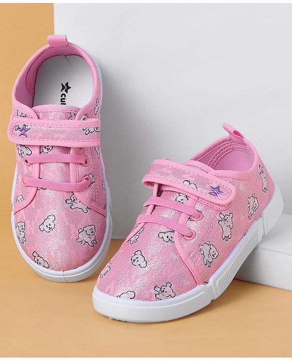 Cute Walk by Babyhug Casual Shoes With Velcro Closure & Animal Print - Purple