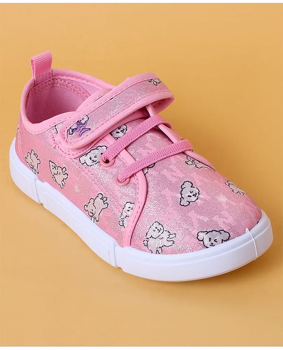 Cute Walk by Babyhug Casual Shoes With Velcro Closure & Animal Print - Purple