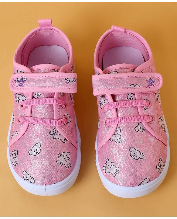 Cute Walk by Babyhug Casual Shoes With Velcro Closure & Animal Print - Purple
