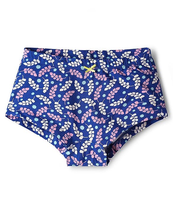 Pine Kids Cotton Elastane Knit Panties with Floral Print Pack of 3 (Colour May Vary)