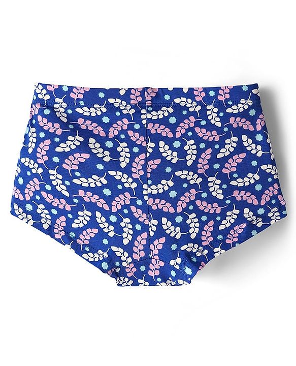 Pine Kids Cotton Elastane Knit Panties with Floral Print Pack of 3 (Colour May Vary)
