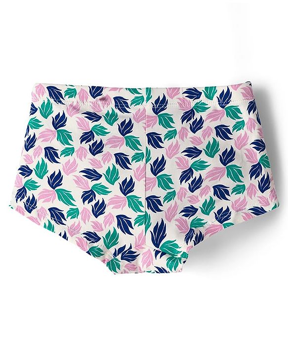 Pine Kids Cotton Elastane Knit Panties with Floral Print Pack of 3 (Colour May Vary)