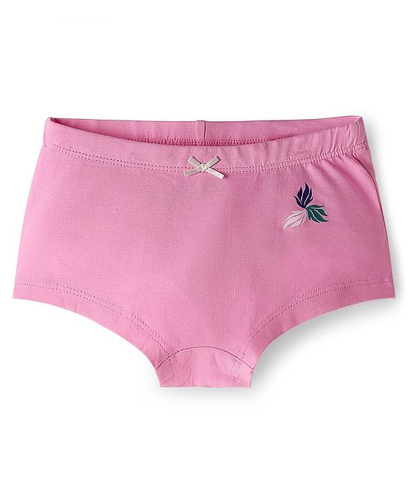 Pine Kids Cotton Elastane Knit Panties with Floral Print Pack of 3 (Colour May Vary)