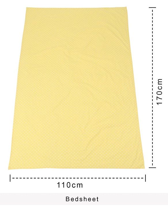 Babyhug Premium Cotton Crib Bedding Set Farm Theme Large Pack of 6 - Light Green (Cot not Included)