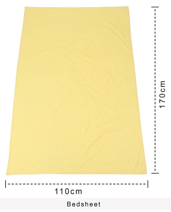 Babyhug Premium Cotton Crib Bedding Set Farm Theme Small Pack of 6 - Light Green (Cot not Included)