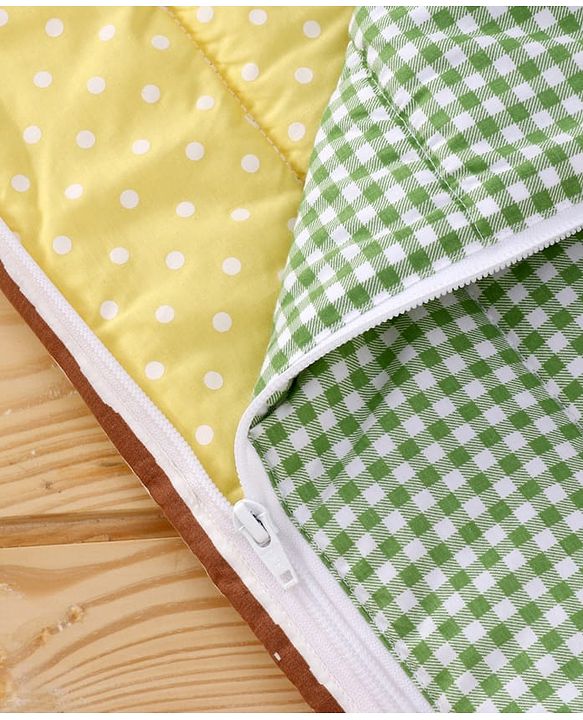 Babyhug Premium Cotton Baby Nest Bag Farm Theme - Yellow & Blue