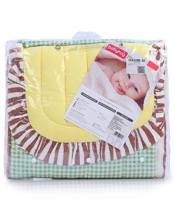 Babyhug Premium Cotton Baby Nest Bag Farm Theme - Yellow & Blue