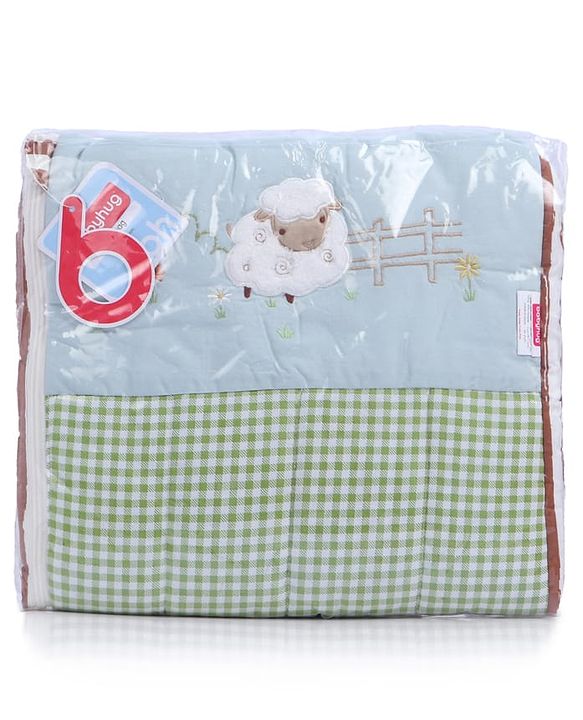 Babyhug Premium Cotton Baby Nest Bag Farm Theme - Yellow & Blue
