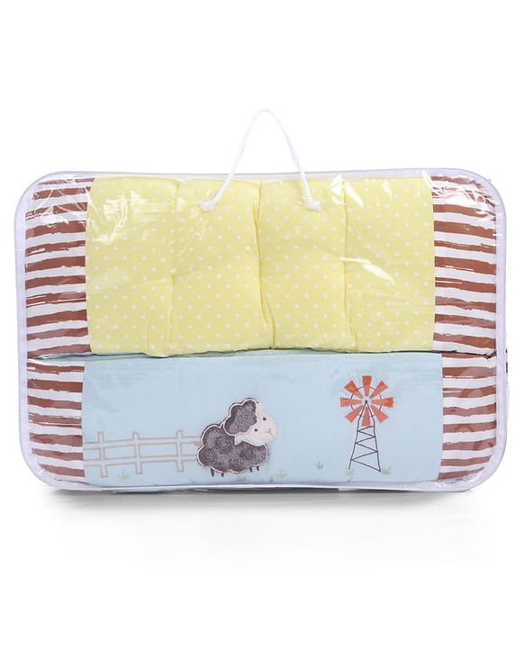 Babyhug Premium Cotton Bedding Set Farm Theme Pack of 4 - Yellow
