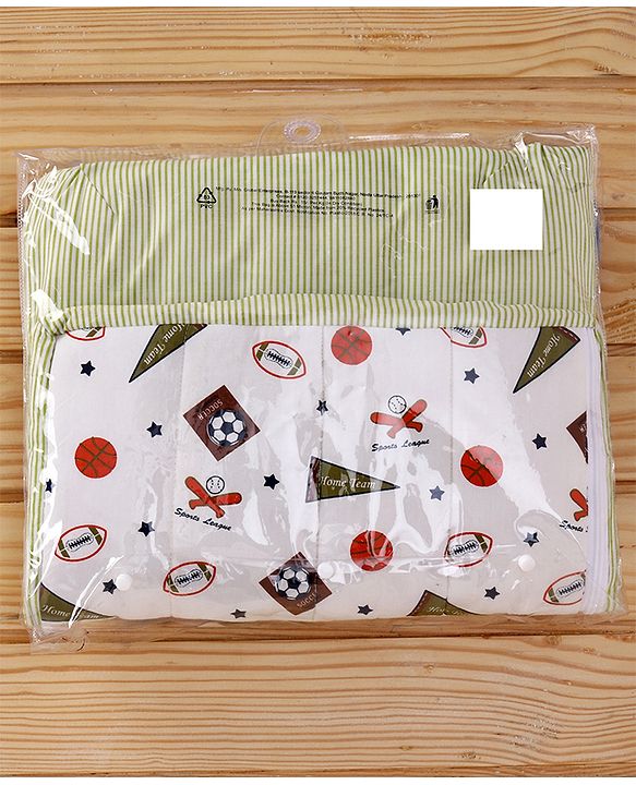Babyhug Premium Cotton Baby Nest Bag Sports Theme - Multicolour