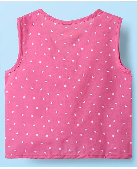 Babyhug 100% Cotton Cambric Woven Front Open Sleeveless Jhabla with Fruit Print Pack of 3 - Yellow Pink & White