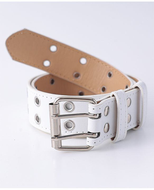 Pine Kids Belts with Buckle Lock - White