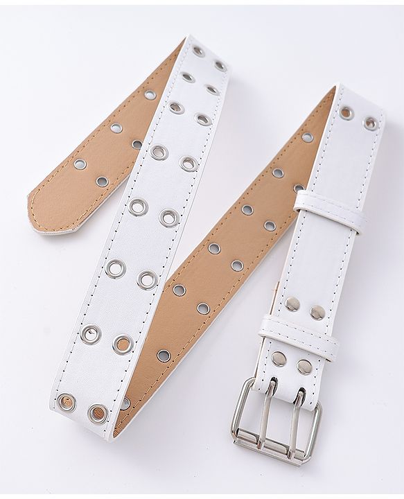 Pine Kids Belts with Buckle Lock - White