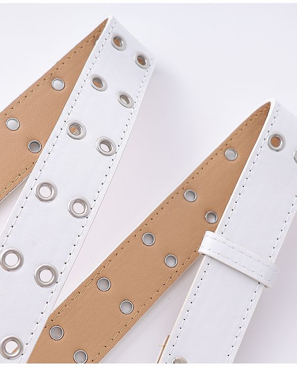 Pine Kids Belts with Buckle Lock - White
