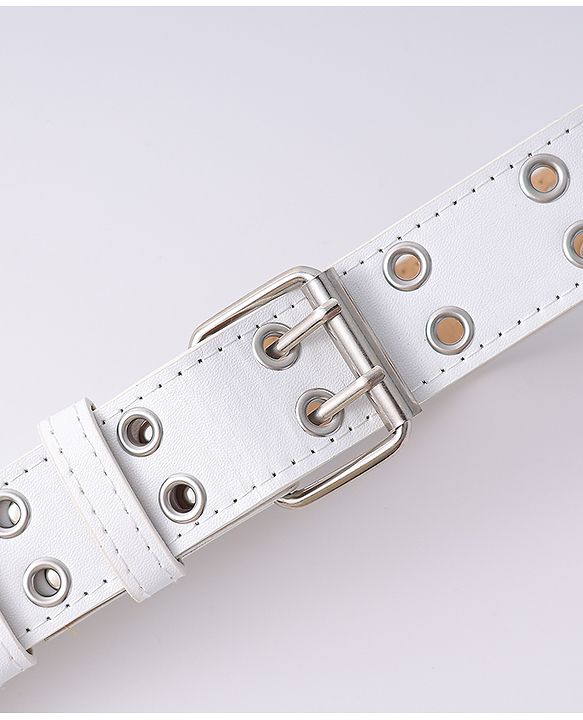 Pine Kids Belts with Buckle Lock - White