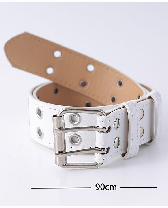 Pine Kids Belts with Buckle Lock - White