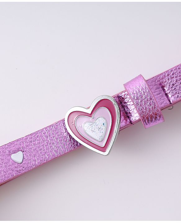 Pine Kids Free Size  Belt with Heart Shape Buckle - Purple