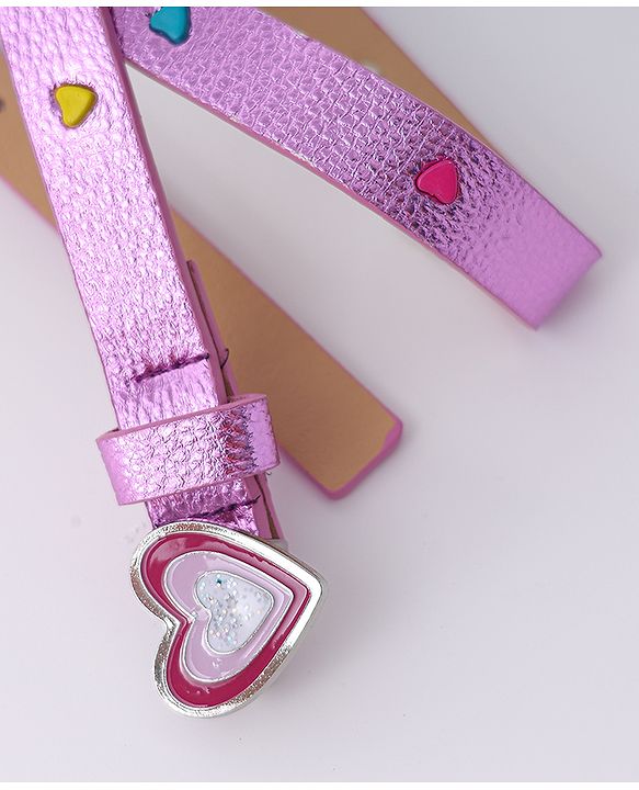 Pine Kids Free Size  Belt with Heart Shape Buckle - Purple
