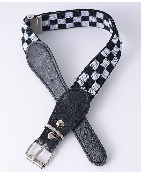 Babyhug Free Size Checks Printed Belt - Black & White