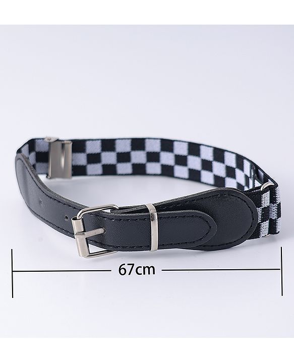 Babyhug Free Size Checks Printed Belt - Black & White