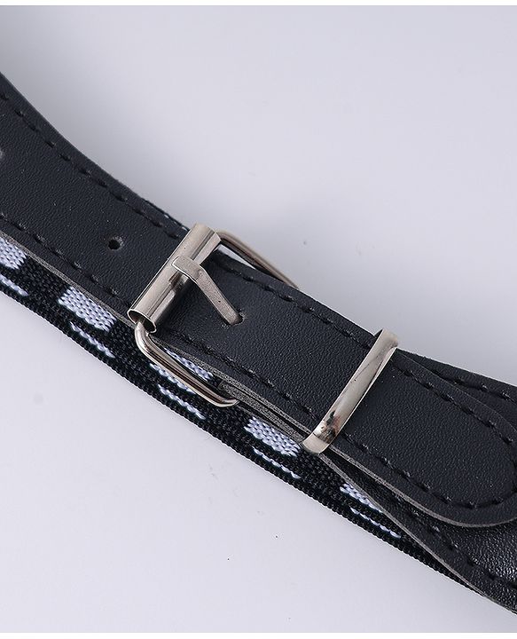Babyhug Free Size Checks Printed Belt - Black & White