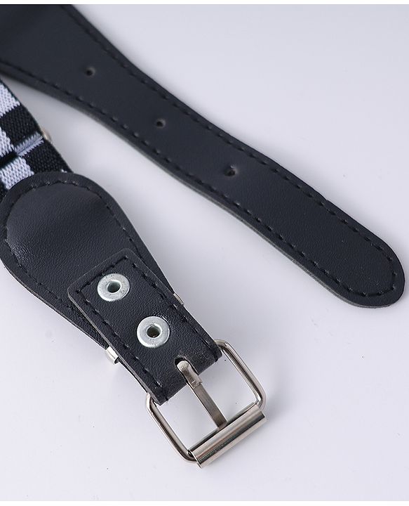 Babyhug Free Size Checks Printed Belt - Black & White