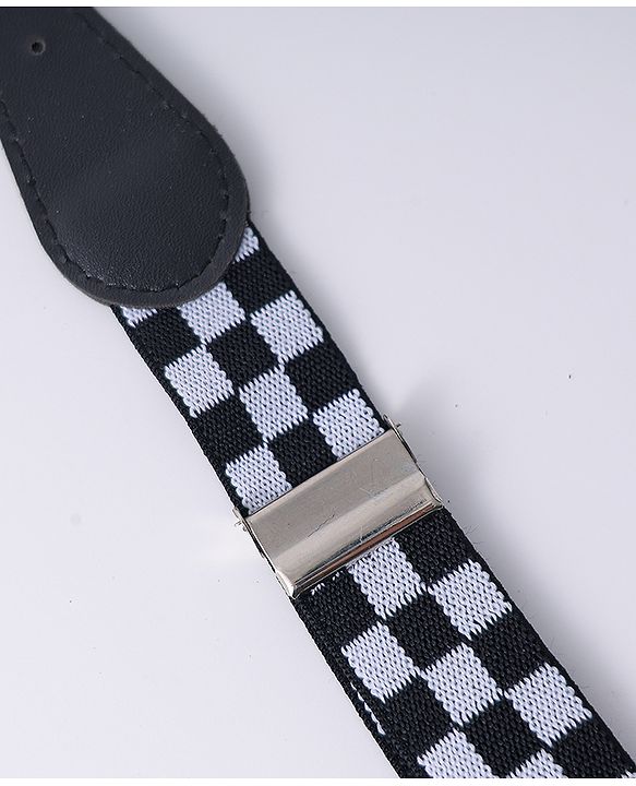 Babyhug Free Size Checks Printed Belt - Black & White