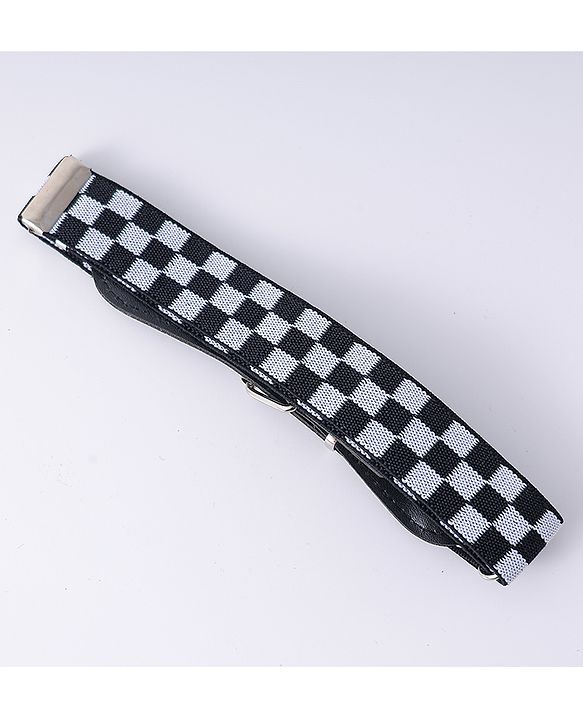 Babyhug Free Size Checks Printed Belt - Black & White