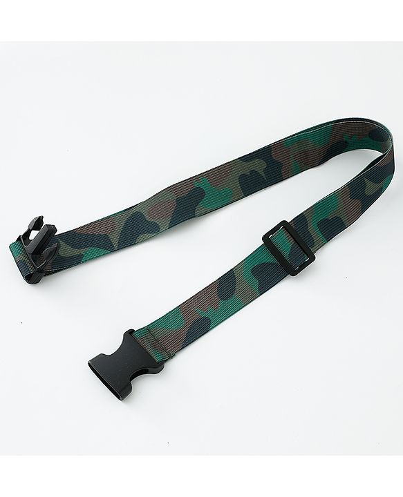Pine Kids Free Size Belt with Camouflage Print - Dark Green