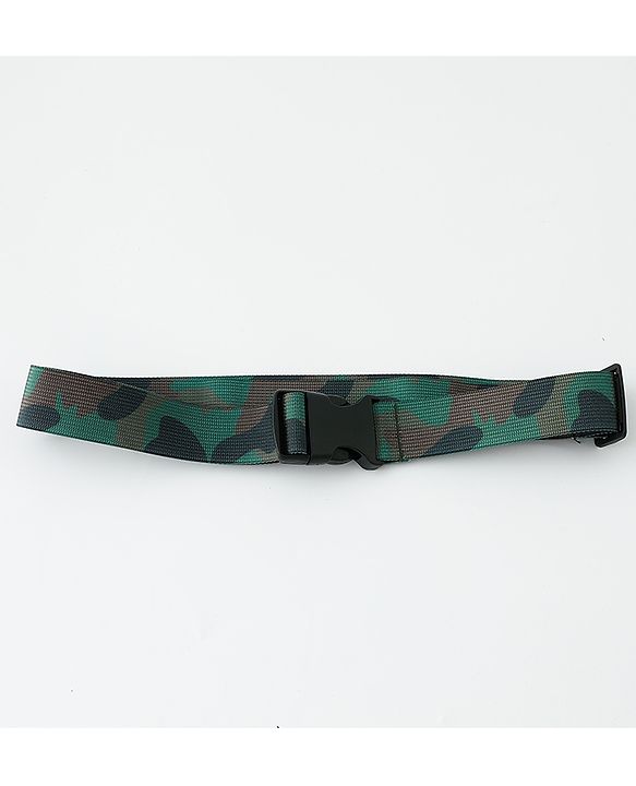Pine Kids Free Size Belt with Camouflage Print - Dark Green