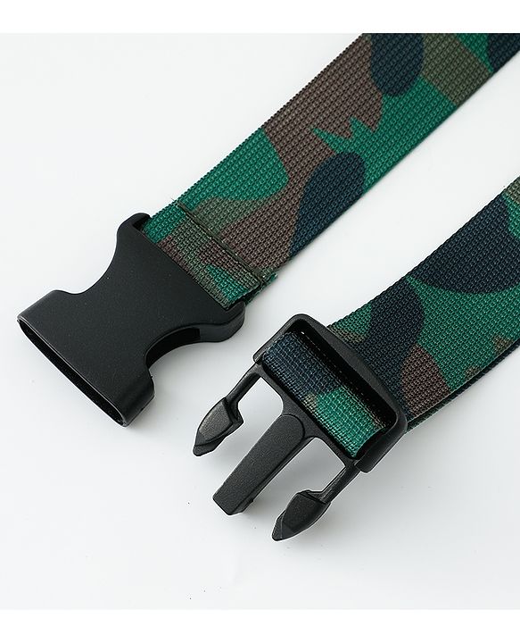 Pine Kids Free Size Belt with Camouflage Print - Dark Green