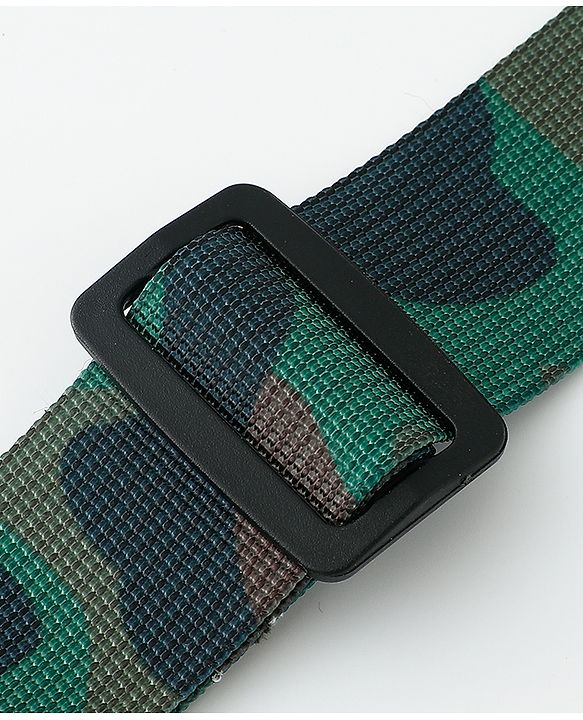 Pine Kids Free Size Belt with Camouflage Print - Dark Green