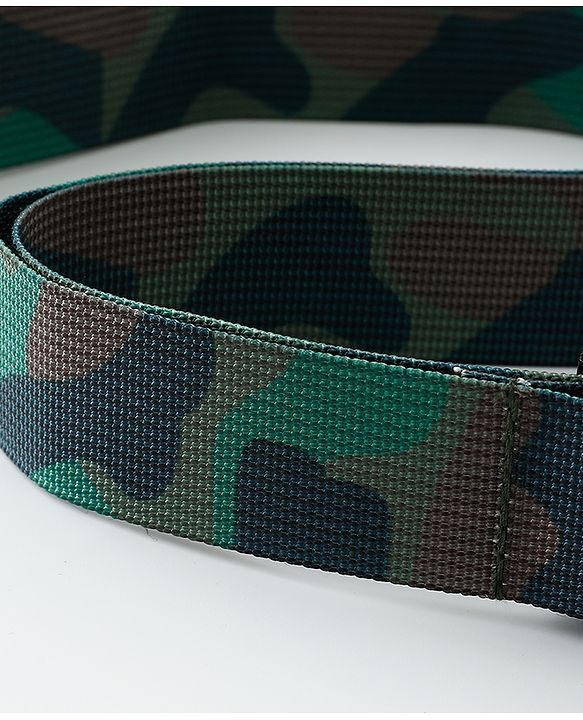 Pine Kids Free Size Belt with Camouflage Print - Dark Green