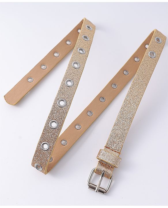 Pine Kids Free Size Glitter Belt  - Light Golden