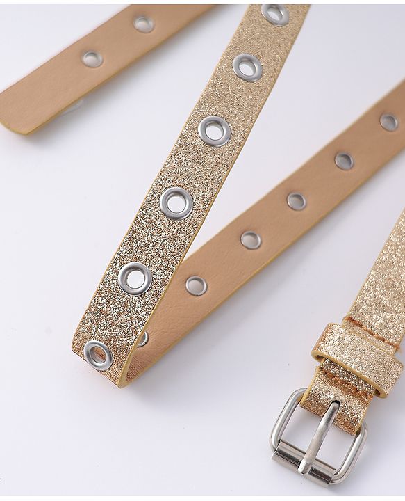 Pine Kids Free Size Glitter Belt  - Light Golden