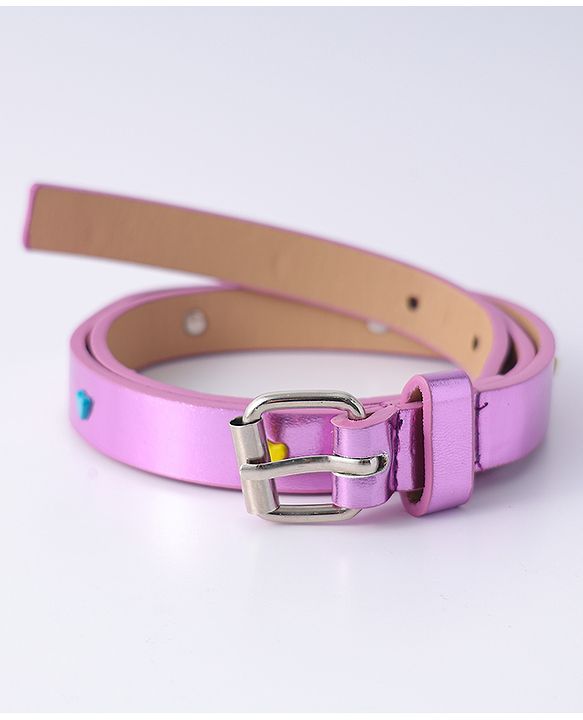 Pine Kids Free Size Belt with Heart Applique - Purple