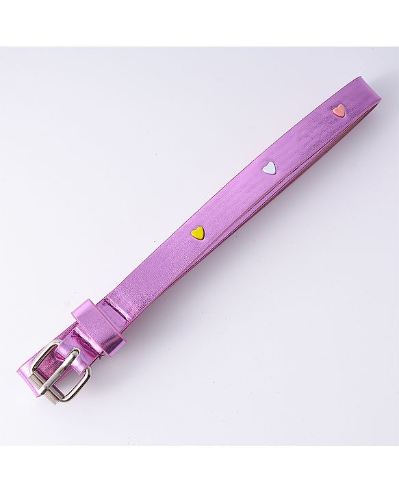 Pine Kids Free Size Belt with Heart Applique - Purple