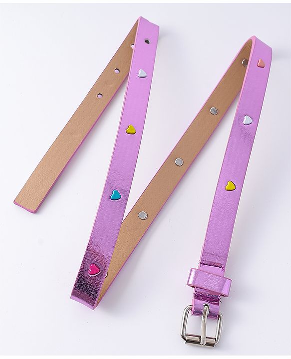 Pine Kids Free Size Belt with Heart Applique - Purple