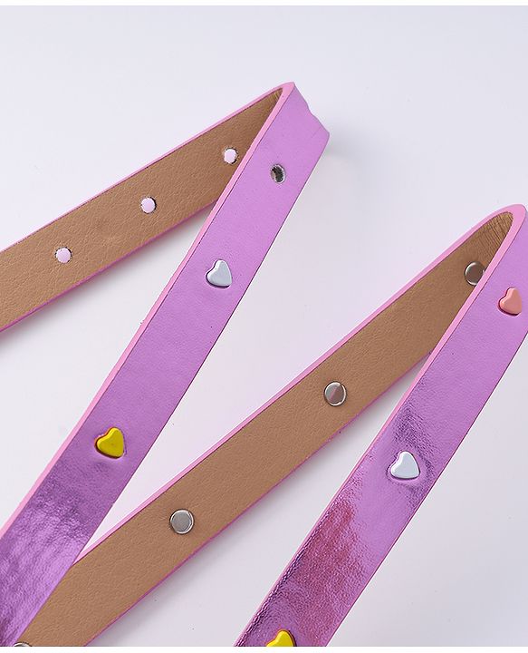 Pine Kids Free Size Belt with Heart Applique - Purple