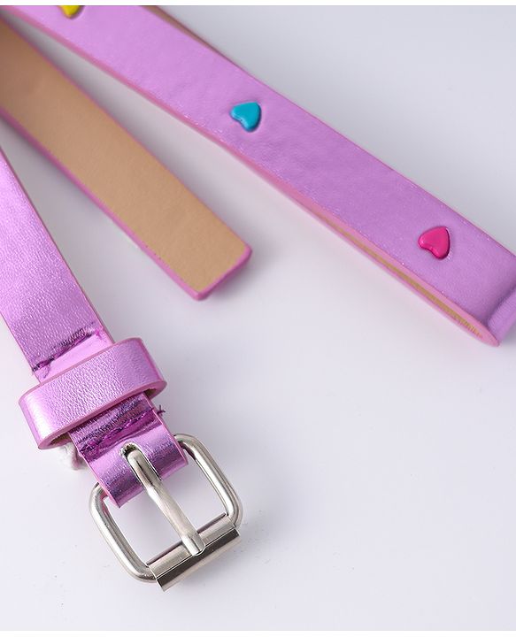 Pine Kids Free Size Belt with Heart Applique - Purple