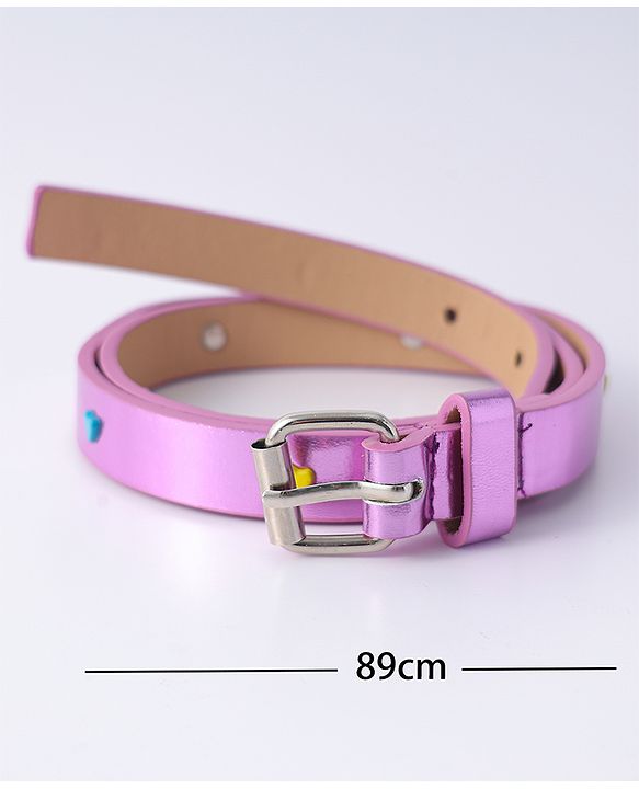 Pine Kids Free Size Belt with Heart Applique - Purple