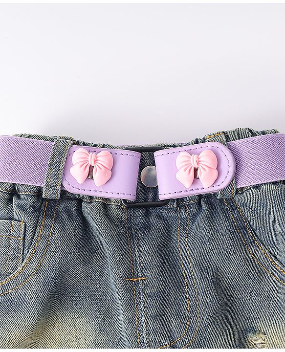 Babyhug Free Size Belt With Bow Applique - Purple