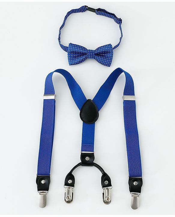 Babyhug Bow and Suspender Set - Blue