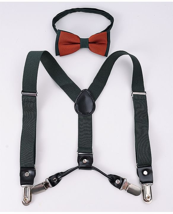 Babyhug Bow & Suspender Set  Free Size - Dark Green