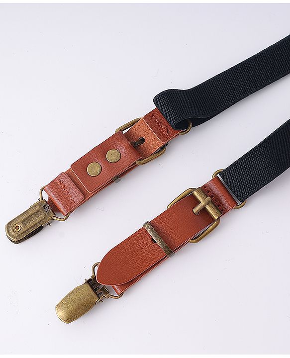 Pine Kids Free Size Bow & Suspender Set - Black & Brown