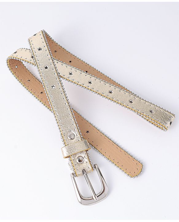Pine Kids Free Size Belts with Embellished Detailing - Golden